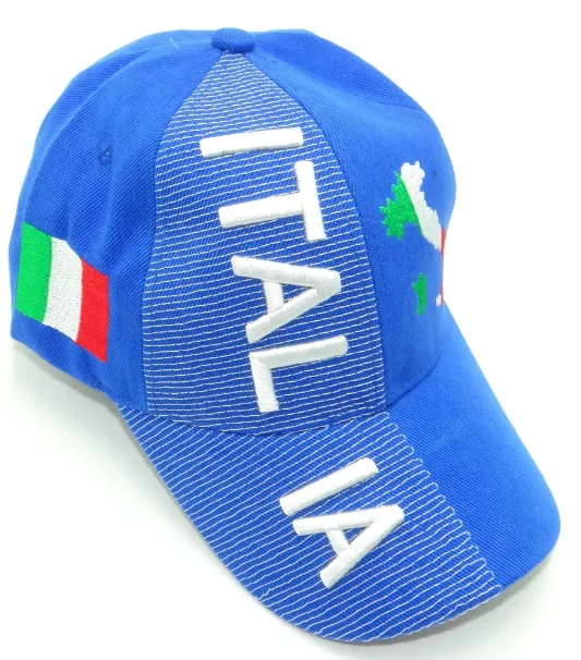 Italia [blue] With Italy Map Flag 3d Embroidered Cap