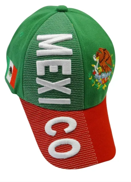 Mexico With National Football Team Flag 3d Embroidered Cap