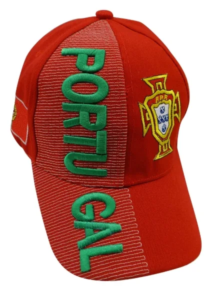 Portugal [red] With National Football Team Flag 3d Embroidered Cap